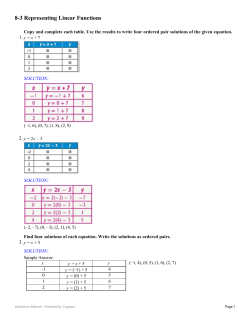 8-3 Representing Linear Functions