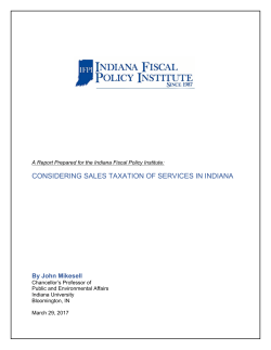 CONSIDERING SALES TAXATION OF SERVICES IN INDIANA