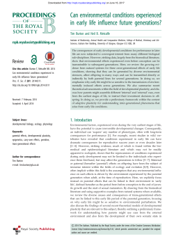 Can environmental conditions experienced in early life influence