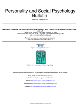Personality and Social Psychology Bulletin