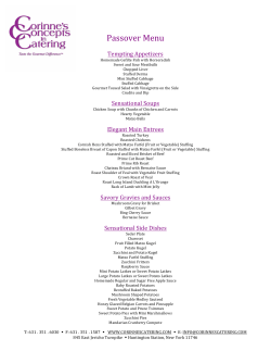 Passover Menu
