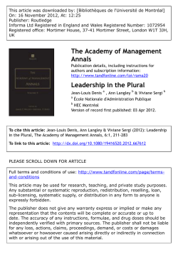 Leadership in the Plural