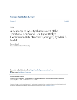 A Critical Assessment of the Traditional Residential Real Estate