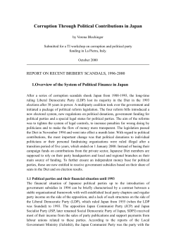 Corruption Through Political Contributions in Japan