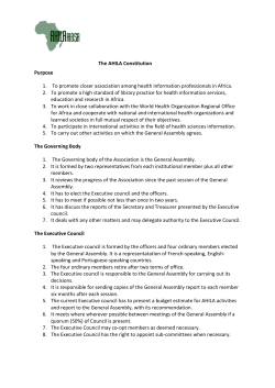 The AHILA Constitution Purpose 1. To promote closer association