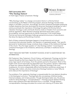 Fall Convocation 2015: &ldquo;Why Theology Matters?