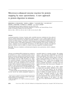 Microwave-enhanced enzyme reaction for protein mapping by mass