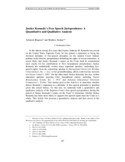 Justice Kennedy`s Free Speech Jurisprudence: A Quantitative and