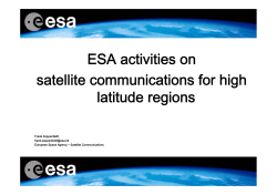 ESA activities on satellite communications for high latitude regions