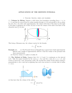 Problem Set on Volume