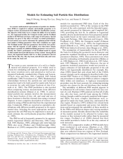 Models for Estimating Soil Particle-Size Distributions