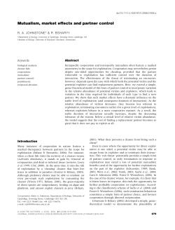 Mutualism, market effects and partner control