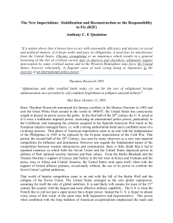 The New Imperialism: Stabilization and Reconstruction or the