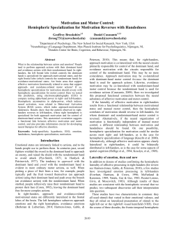 Motivation and Motor Control: Hemispheric Specialization for