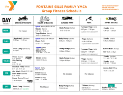 MON TUES WED THURS FRI SAT Sun Body Pump (Marlo) No