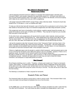 Mrs. Stueve`s Second Grade Homework Policy