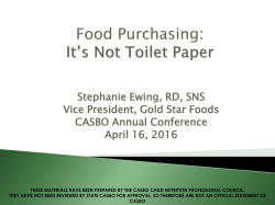 USDA State Agency Training General Session Strategic Use of