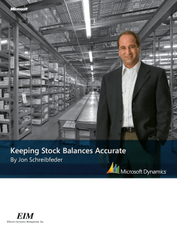Keeping Stock Balances Accurate