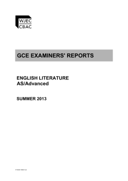 Examiners` Report Summer 2013 pdf | GCE AS/A