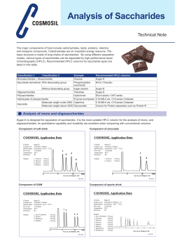 Saccharides Analyses