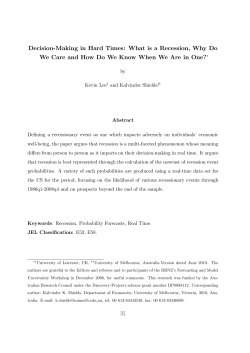 Decision-Making in Hard Times: What is a Recession, Why Do We