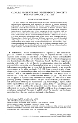 closure properties of independence concepts for continuous utilities