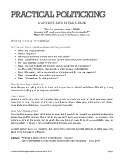 CONTENT AND STYLE GUIDE Writing Process Introduction
