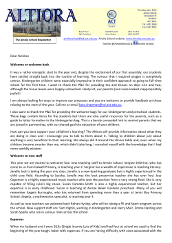 Feb 9 Altiora - Ainslie School