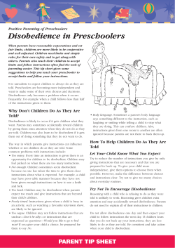 Disobedience in Preschoolers