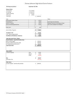 TJP Financial Summary September 30, 2016