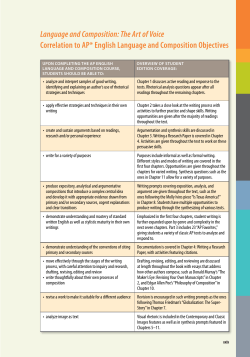 Language and Composition: The Art of Voice Correlation to AP