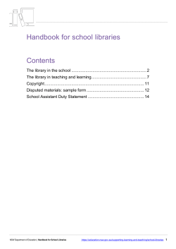 Handbook for school libraries