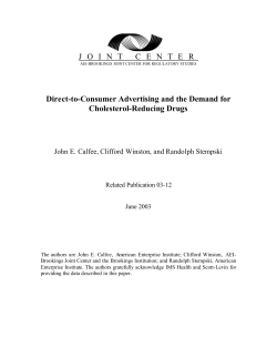 Direct-to-Consumer Advertising and the Demand for Cholesterol