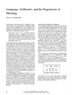 Language, Arithmetic, and the Negotiation of Meaning