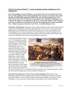 George Washington and the establishment of Fort (William) Pitt