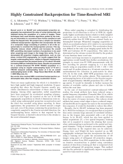 Highly constrained backprojection for time