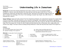 History &ndash; Understanding Life in Jamestown