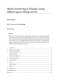 Mesh reordering in Fluidity using Hilbert space-filling