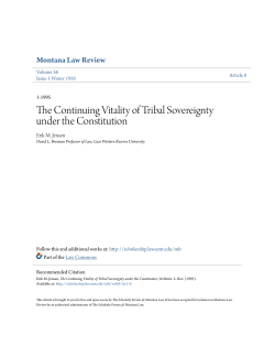 The Continuing Vitality of Tribal Sovereignty under the Constitution