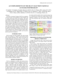 accomplishments of the heavy electron particle accelerator program