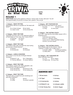 round 1 - World Tavern Trivia