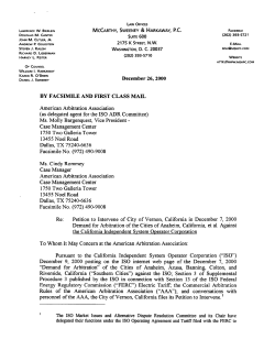 December 26,200O BY FACSIMILE AND FIRST CLASS MAIL