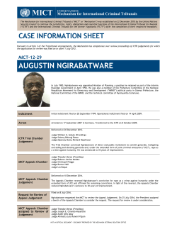 Case Information Sheet - Mechanism for International Criminal