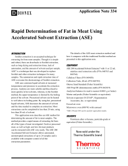 Rapid Determination of Fat in Meat Using Accelerated Solvent