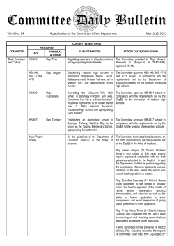 Committee Daily Bulletin - House of Representatives