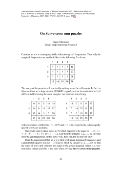 On Survo cross sum puzzles