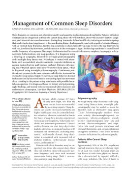 Management of Common Sleep Disorders