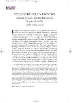 BEYOND THE POLICY FRONTIER Canada, Mexico, and the