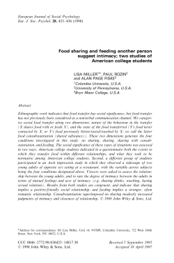 Food sharing - UCLA Division of Social Sciences