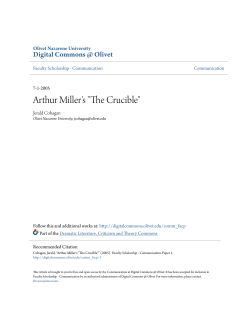Arthur Miller`s "The Crucible"